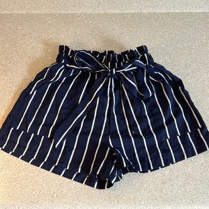 Shein high waisted paper bag tie shorts